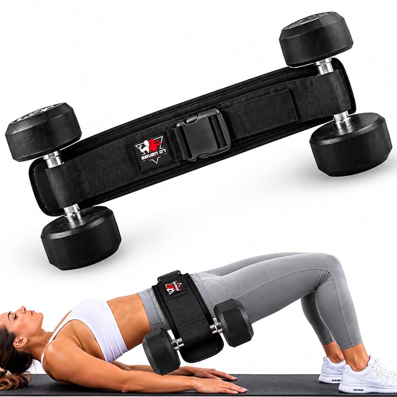 Adjustable Hip Thrust Belt for Dumbbells & Kettlebells – Neoprene Anti-Slip Glute Bridge Belt, Supports 600 LBS