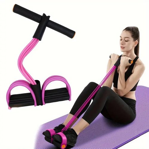 Multifunction Elastic Yoga Pedal Puller Resistance Band, 6-Tubes Tension Rope, for Abdomen/Arm/Leg Stretching Slimming Training