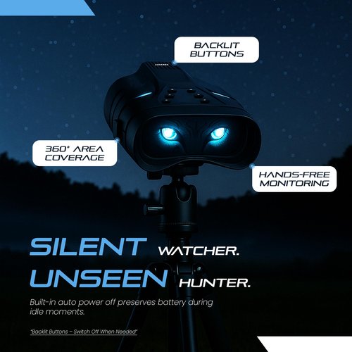 LUNAREX 4k Night Vision Goggles for Adults - Digital Night Vision Binoculars with 8X Digital Zoom, 32GB Card, 3" LCD - Wolf Design Rechargeable Infrared Goggles Can Save Photo Video for Camping Hiking