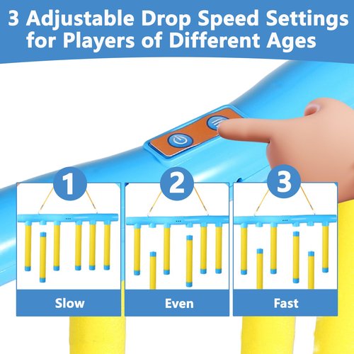 qczoyp Reflex Challenge Game : Reflex Test Game Falling Sticks, Hand Eye Coordination Reaction Time Training, Reflex Training Drop Sticks, Catching Sticks Game Test Your Reflexes Game (Blue)