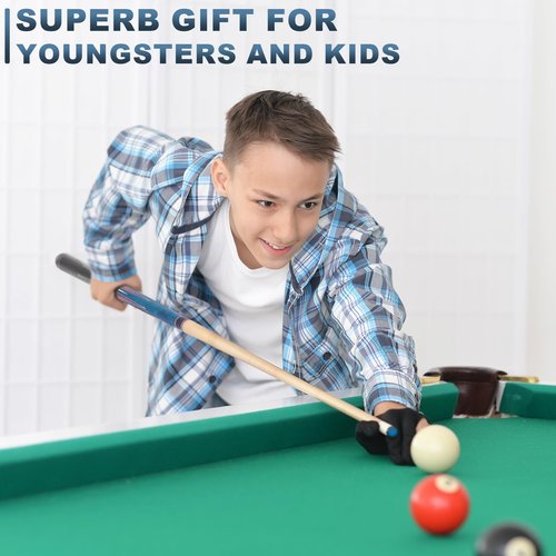AB Earth 36 Inch/ 42 Inch/ 48 Inch Short Pool Cue Stick for Kids, Canadian Maple Billiard Cues for Tight Spaces, 2024 (Blue 48")