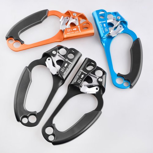TRIWODNER Climbing Hand Ascender Rock Climbing Tree Arborist Rescue Rappelling Equip Left Right Hand Climbing Ascender Rope Clamp for 8-13mm (Right Hand Blue)
