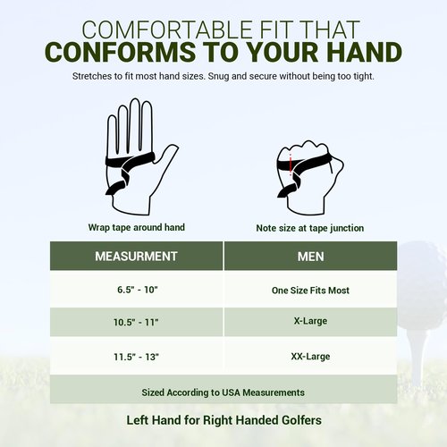 Copper Tech Plus Men?™s Copper Infused Golf Glove ??White/Hunter Green ??Compression Fit, Arthritis Friendly, Non-Slip Grip, USGA Approved, One Size/Left Hand