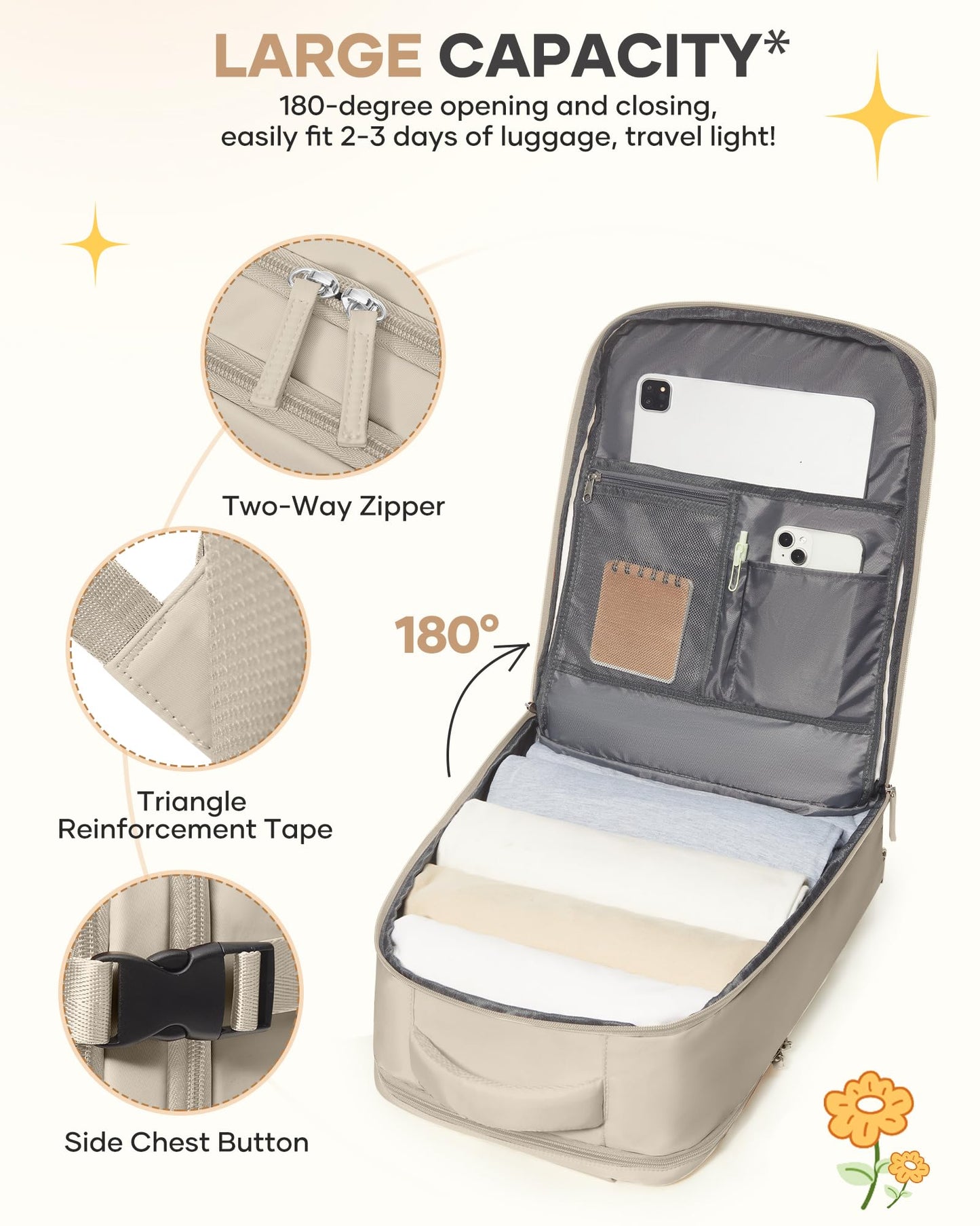 coofay Large Travel Backpack For Women Men Airline Approved Carry On Backpack Flight Approved Waterproof Sports Luggage Backpack Casual Daypack Hiking Backpack