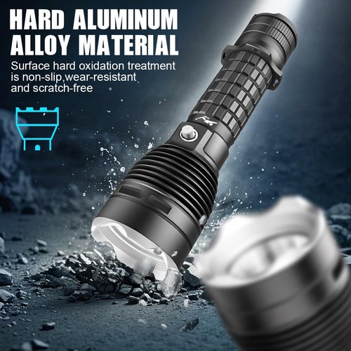 HECLOUD 3000LM Diving Flashlight IPX8 Waterproof Scuba Light 3 Modes Rechargeable Underwater Light for Snorkeling, Ideal Gift for Divers and Underwater Sports Enthusiasts
