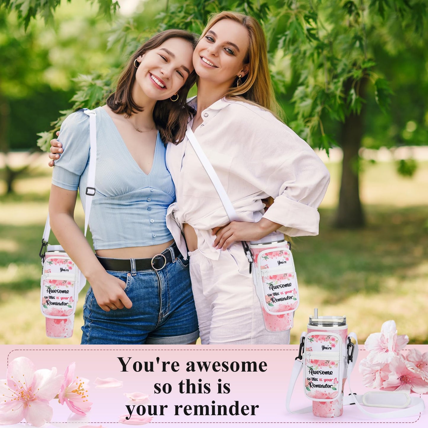 GOEWY Gifts for Women,Birthday Gifts for Women Mom teen Girls Daughter Sister Friends Stanley Cup Accessories Water Bottle Carrier Bag for 30 oz Stanley Tumbler with Adjustable Strap