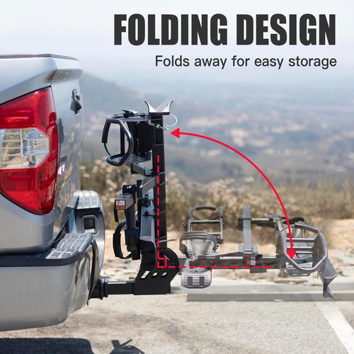 Ebike Rack with Ramp, 200 lbs Ebike Racks for Tow Hitch, 2-Bike Rack for Cars Trucks SUVs Minivans, Folding Ebike Carrier Fit up to 5 Inches Fat Tire, 2" Receiver