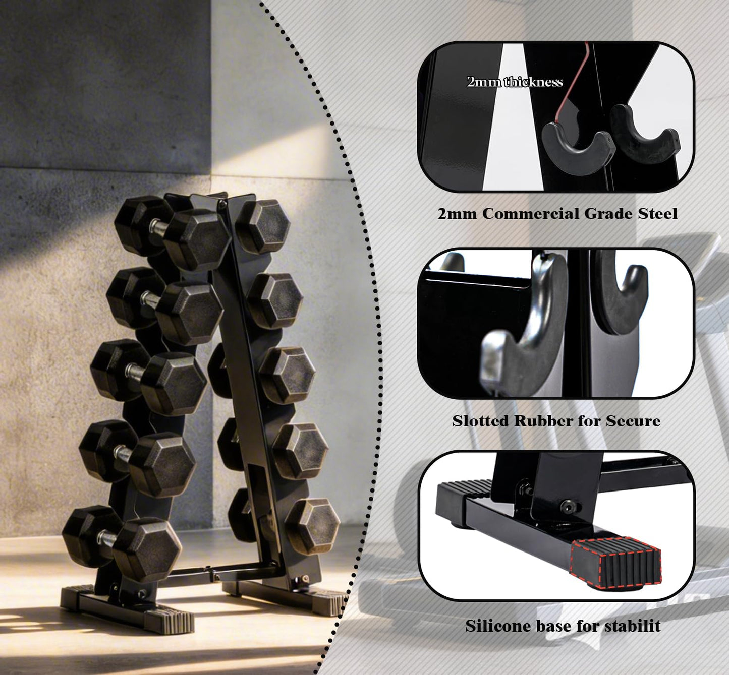 5 Tier Dumbbell Rack Weight Rack for Home Gym