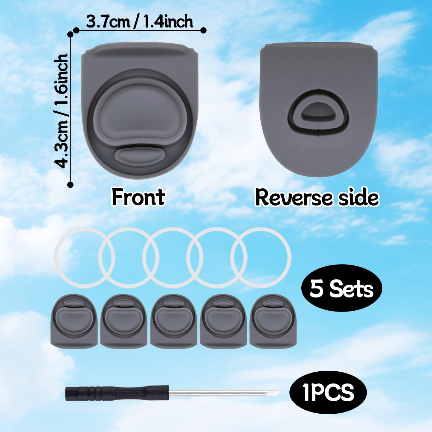 BMSQOFD 5 Sets Replacement Seal Gasket Stoppers for Owala Freesip Cap Mouth,Silicone O Sealing Ring Parts Water Bottle Top Lid Accessories for Owala Freesip 16/19/24/32/40oz 5p1-B03