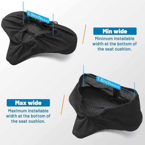 LONGDE Wide Bike Seat Cover – 13.5” x 10.5” Gel Padded Bicycle Cushion for YLG Saddle – Anti-Slip, Medium Firm Support for Indoor & Outdoor Riding