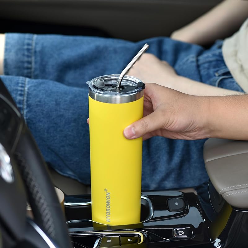 20 oz Insulated Tumbler with Straw Lid - Stainless Steel, 24Hr Cold (Variation: Stainless Steel+20 Ounces)