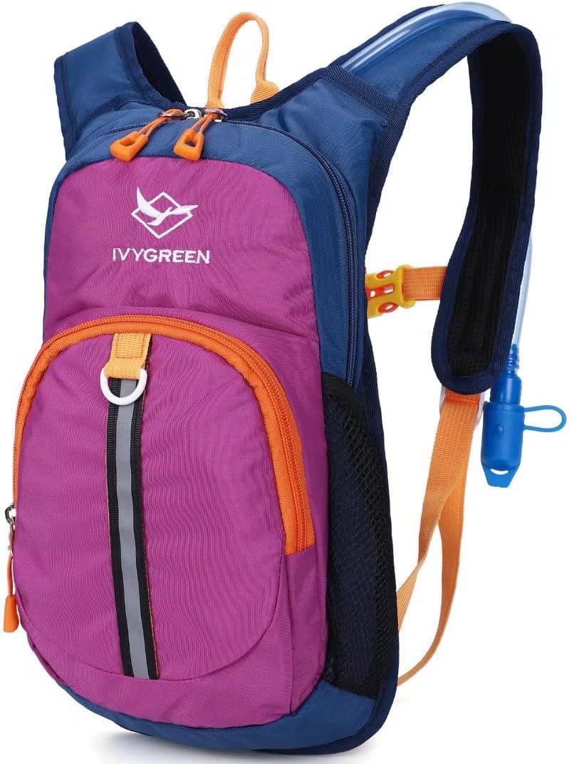 Ivygreen Kids Hydration Backpack, Hiking Backpack for Boys or Girls with 1.5L Water Bladder