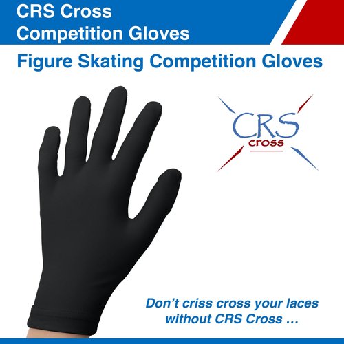 CRS Cross Competition Figure Skating Gloves. Fitted Glove for Ice Skate, Dance, Roller Skaters and Cheerleading. Available in Both Youth and Adult Sizes (Black, Youth Medium/Large)