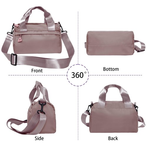 Mini Gym Bag Sport Bag Adjustable Small Duffle Bag Detachable Strap Gym Tote for Women Men Portable Fitness Shoulder Bag for Sports Travel (Pink)