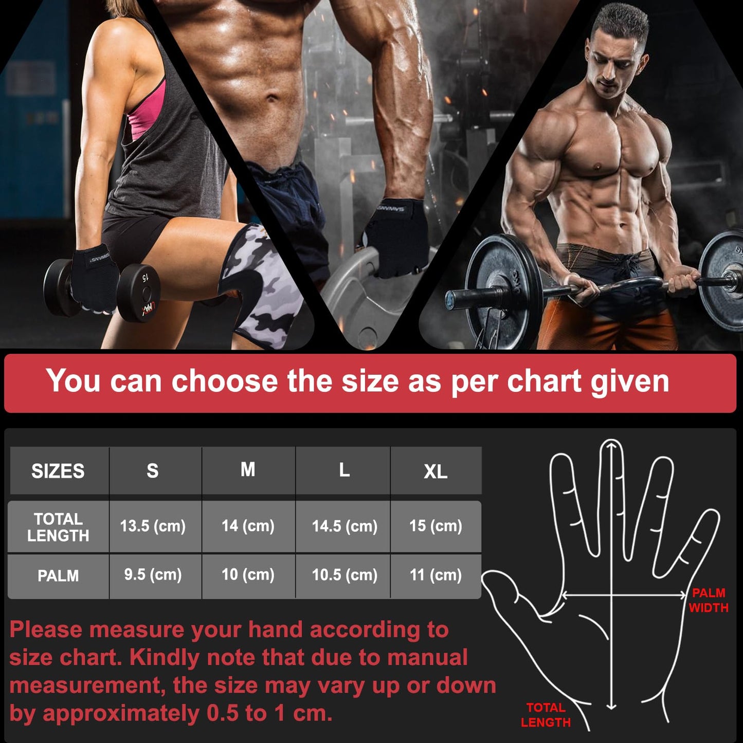 SAWANS Fitness Workout Gloves Gym Weight Lifting Gloves for Men Women Breathable Gymnasium Wrist Support Padded Deadlifts Exercise Training Pull Ups (Short Wrist, M)