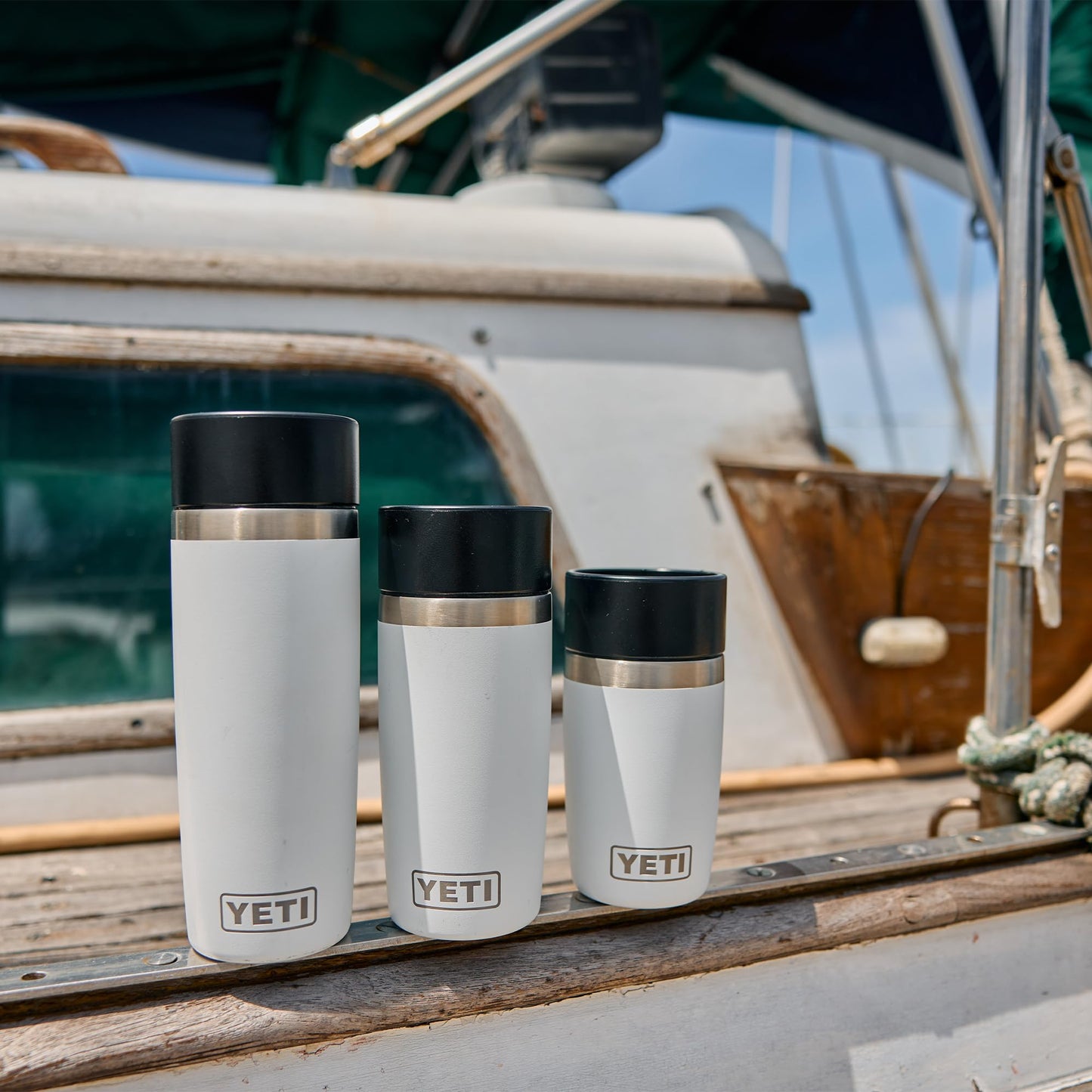 YETI Rambler 8 oz Travel Bottle, Stainless Steel, Vacuum Insulated with Leakproof Commuter Cap, Rescue Red