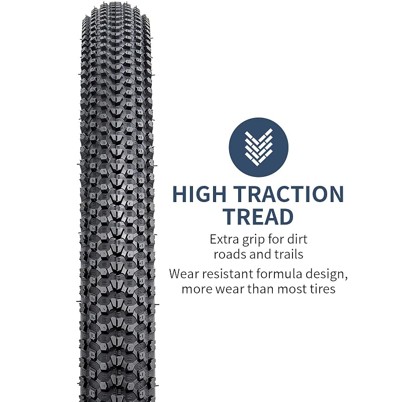 26 x 2.0 Inch Bike Tires (2 Pack) with Tubes & Levers – Black, 26x2.0 MTB/Gravel