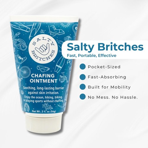 Salty Britches Waterproof Anti Chafing Ointment, Chafing Gel, Half Marathon Essentials, Anti-Chafe, Military Gear Essential, Running Essentials, Gifts for Runners - Rose Scented - 1pk