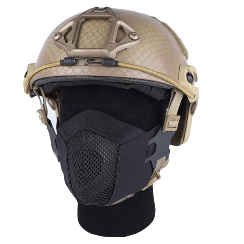 DMGEAR Airsoft Mesh Mask,Half Face Mask,Comfortable Adjustable Tactical Lower Face Protective Mask for Outdoor (BK)