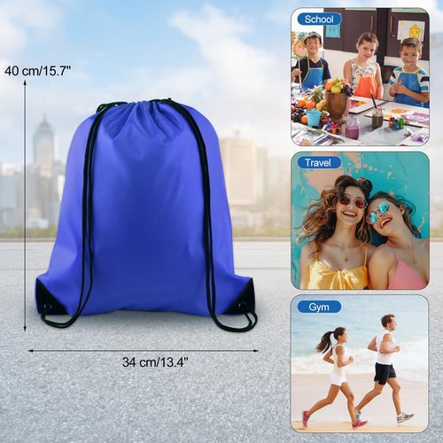 KUUQA 40Pcs Blue Drawstring Backpack Bags Sack Drawstring Bags Bulk String Backpack Storage Bags for Sport Gym Traveling