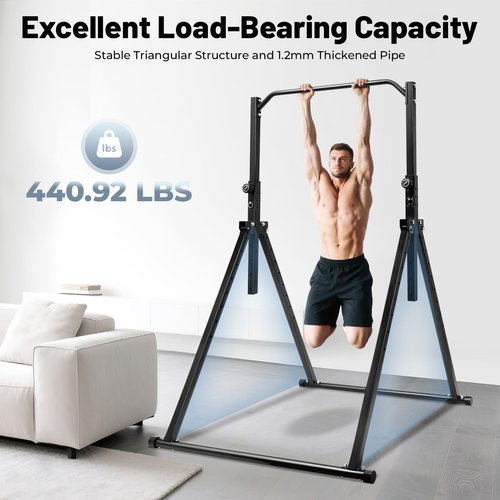BEACCOSS Foldable Pull Up Bar - Adjustable Height Power Tower & Dip Station - Multifunction Fitness Equipment for Home Gym