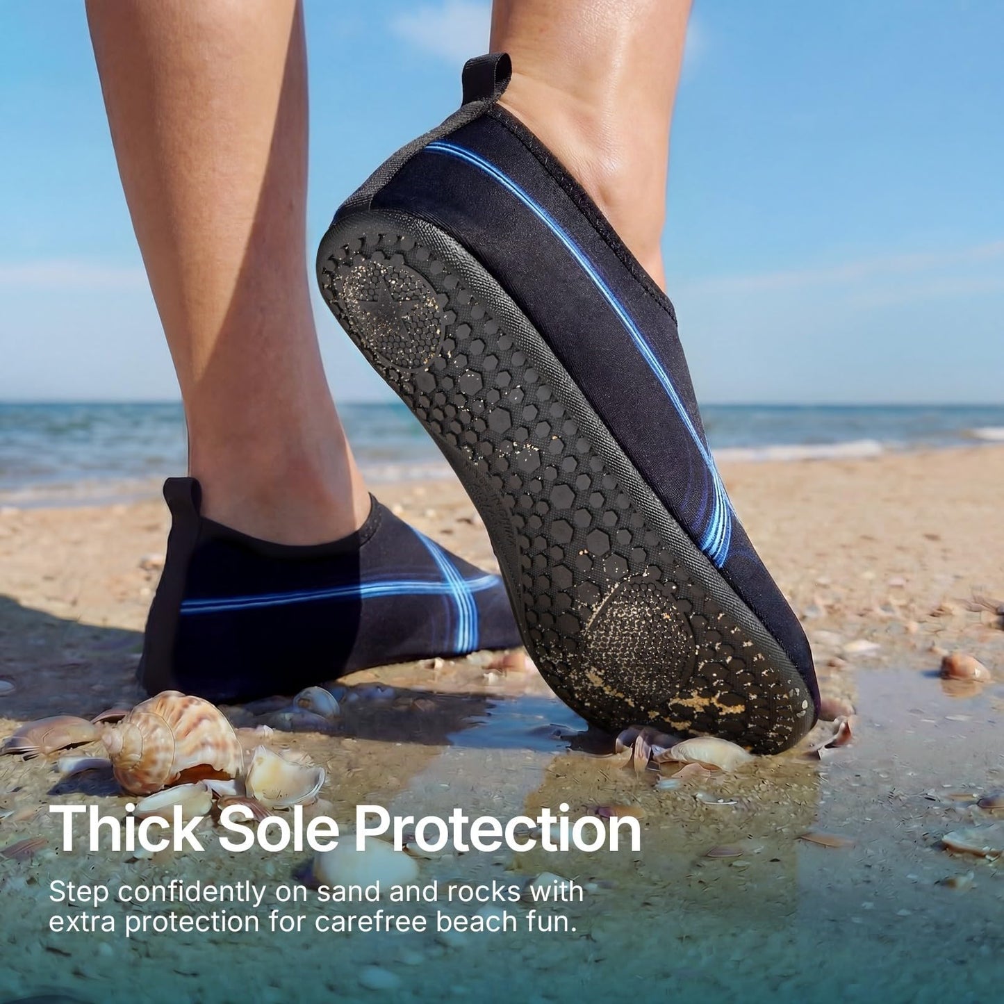 Water Shoes for Women Men Quick-Dry Aqua Socks Swim Beach Barefoot Yoga Exercise Wear Sport Accessories Pool Camping Must Haves Adult Youth Size 11.5-12.5Women/10.5-11.5Men