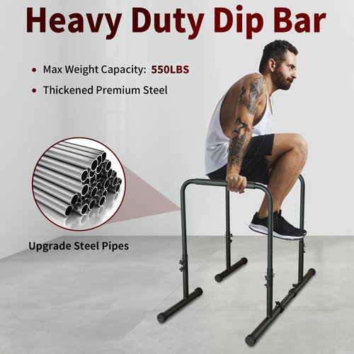 KWOJU Power Tower Dip Station Pull Up Bar Stand Adjustable Height Heavy Duty Multi-Function Fitness Training Equipment