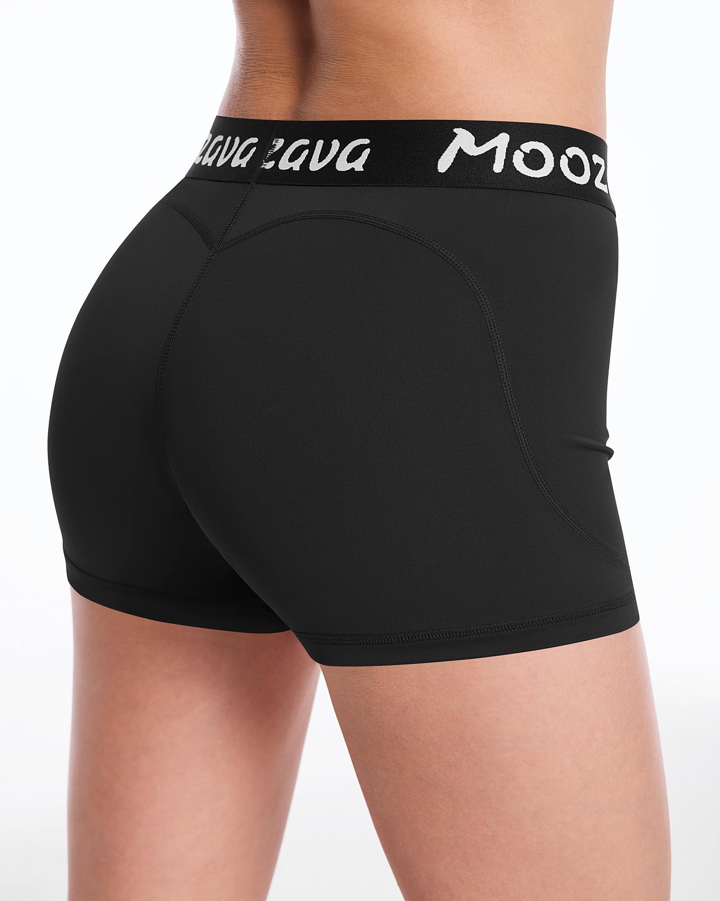 Moozava 3" Womens Spandex Volleyball Shorts 3 Pack Athletic Compression Shorts for Running Gym Workout Yoga Cheer Dance Black Gray Navy Blue XL