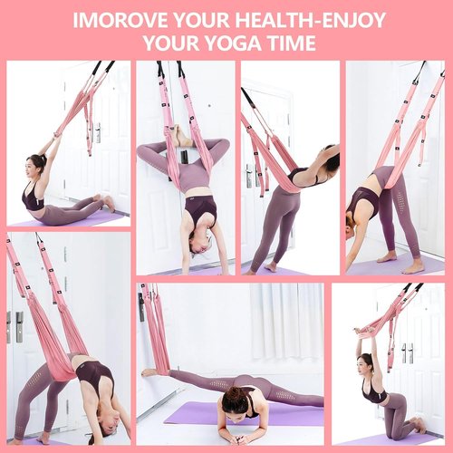 perlifefect Yoga Set 4 in 1 Yoga Equipment Set. Anti-Burst and Slip Resistant Yoga Ball. Leg Stretcher Strap for Pilates. Free Weight Hula Hoop for Workout. Figure 8 Fitness Resistance Band (Pink)