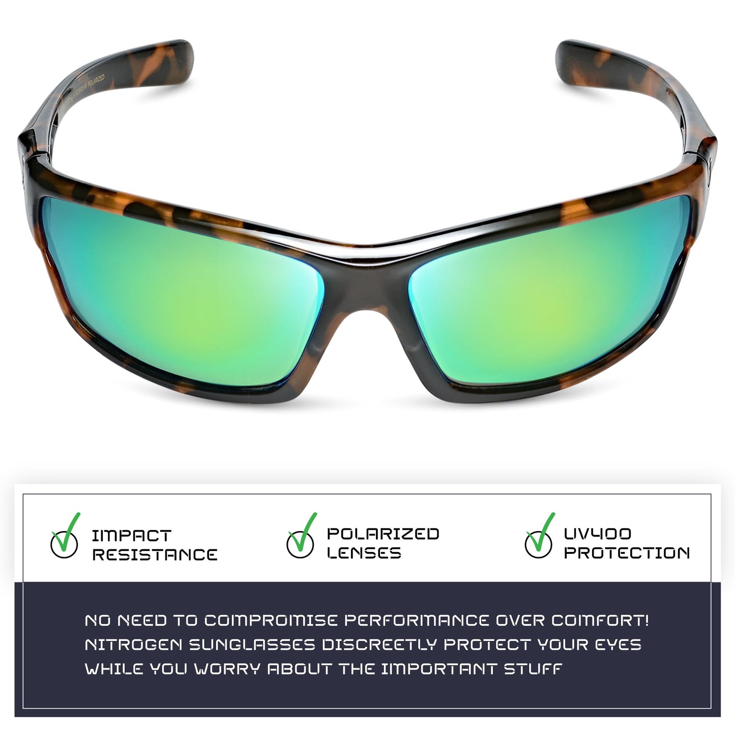 Nitrogen Polarized Wrap Around Sport Sunglasses for Men Women UV400 Driving Fishing Running Sun Glasses