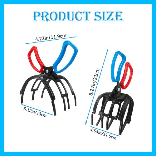 HiliyKiliy 2 PCS Fish Gripper, 3 Claw Fish Grippers for Fishing Pliers, Metal Control, Multi 3 Teeth Clamp Claw Grabber Tool for Most Freshwater Hook Remover, Tackle Holder