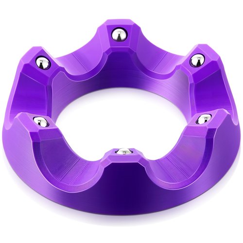 Enhon Bowling Rotating Ball Cup, Purple Bowling Cup Stand with Bearing Spinner Holder, Spare Ball Holder Spinner, Porous Ring Cleaning Display Rack