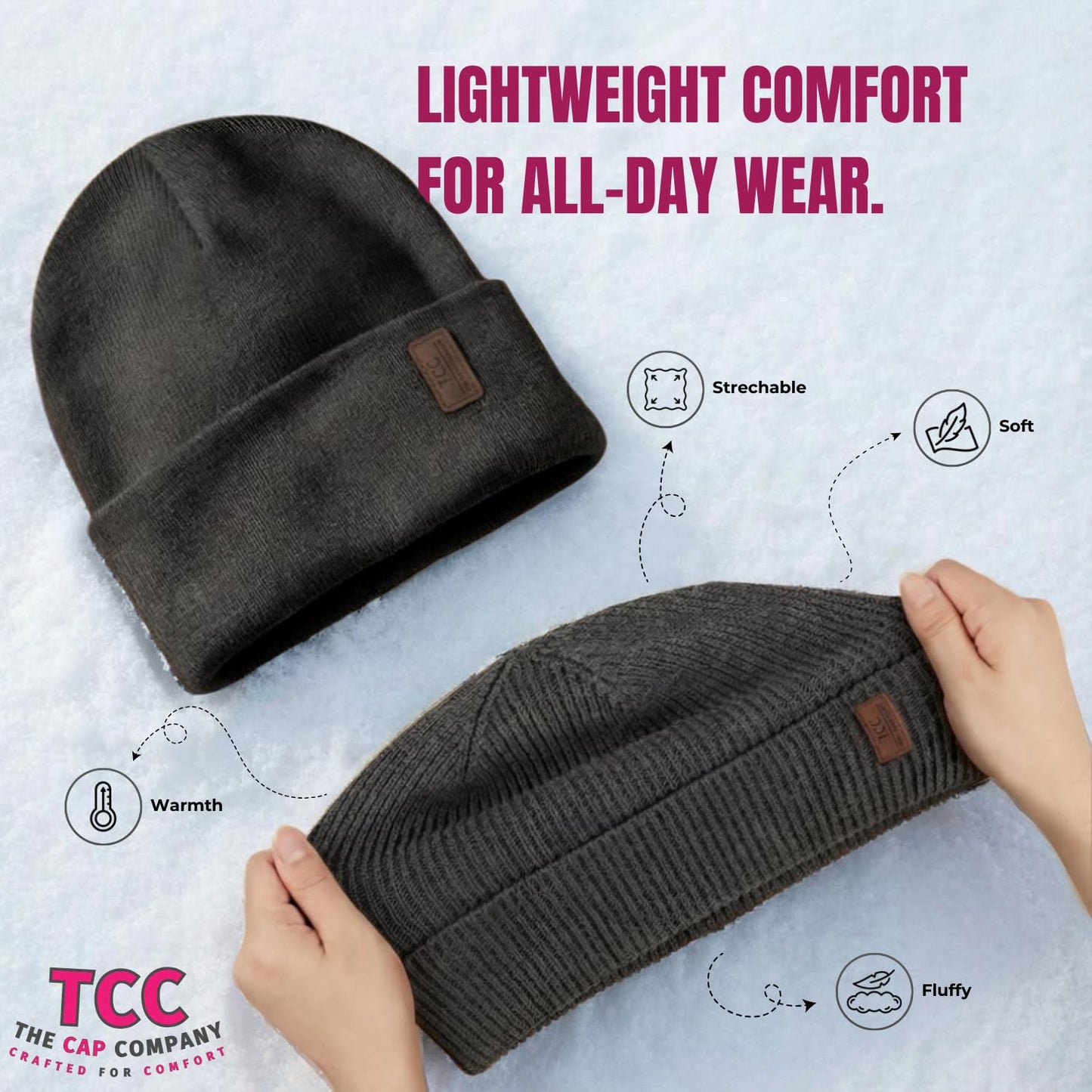 Beanie for Men Women | Cuffed Thick Soft Knitted Unisex Winter Hat Beanies Skull Cap