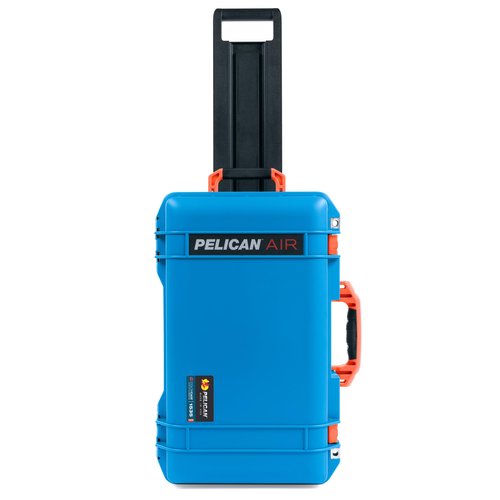 Pelican Air 1535 Electric Blue Carry-on Case - Medium Size Waterproof Case with Orange Handles & Latches