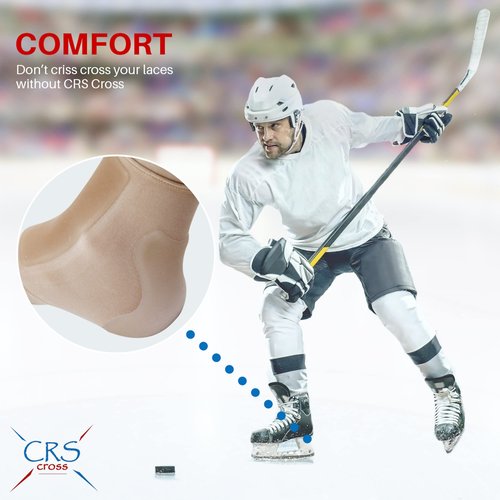CRS Cross Boot Bumper Gel Sleeve. One Pair of Premium Padded Skate Socks to Cushion and Protect Achilles and Lace Bite. Two Gel Pads on each sleeve for Ice Skating and Hockey. (One Size Fits Most)