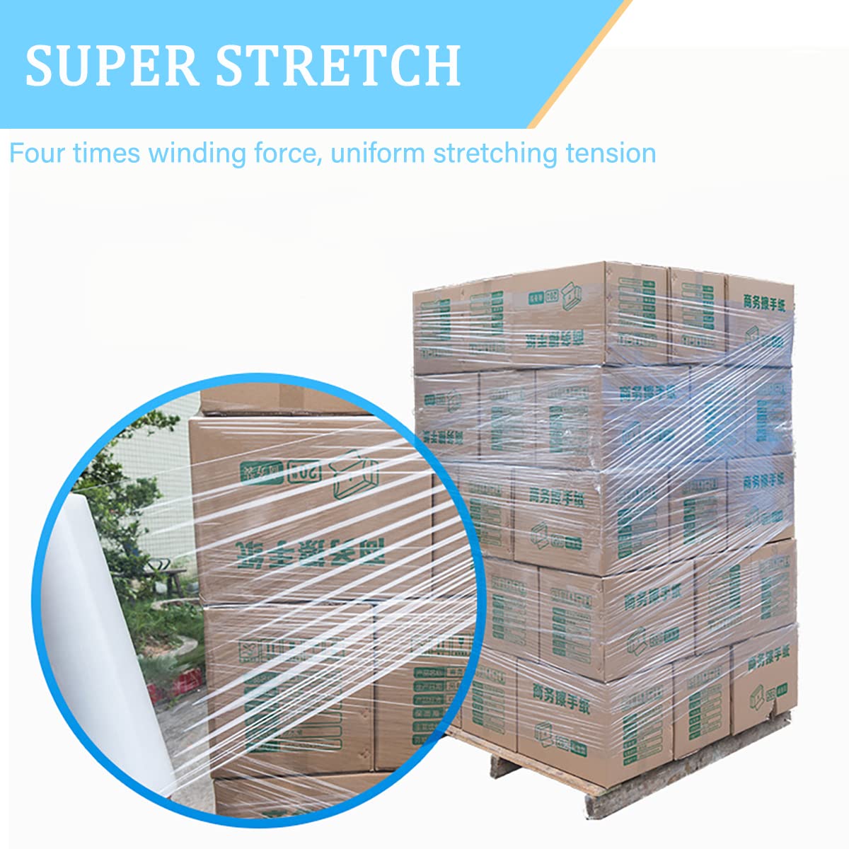 ZLY Stretch Film 9.84 Inch x 1312 Feet x 80 Gauge - Industrial Strength Plastic Wrap Roll, Stretch Wrap Film, Adhering Heavy Duty Clear Hand Shrink Wrap for Packing, Pallet, Moving, Cling