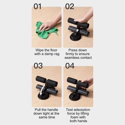 Sit-up Assistant Bar with Resistance Band, Abdominal Core Training Sit Up Foot Holder, Compact Sit up Exercise Equipment Foot Holder with Double Suction, Situp Bar Assistance for Ab Workouts, Sit-Ups & Core Exercises, Portable Device Home Gym Exercise Equ