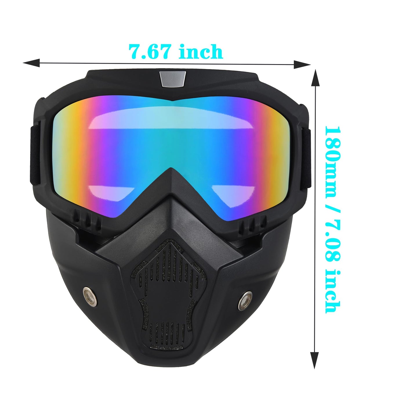 OQUQO 2 Pack Airsoft Mask Full Face, Tactical Mask, Motorcycle Helmet Goggles with Removable Face Mask for Men Women