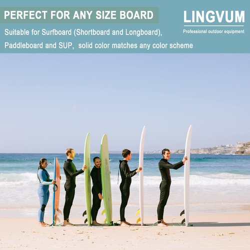LINGVUM Coiled SUP Leash Premium Stand Up Paddle Board Leg Rope Wrist Strap Surfboard Leash for Paddleboard, Shortboard, Longboard