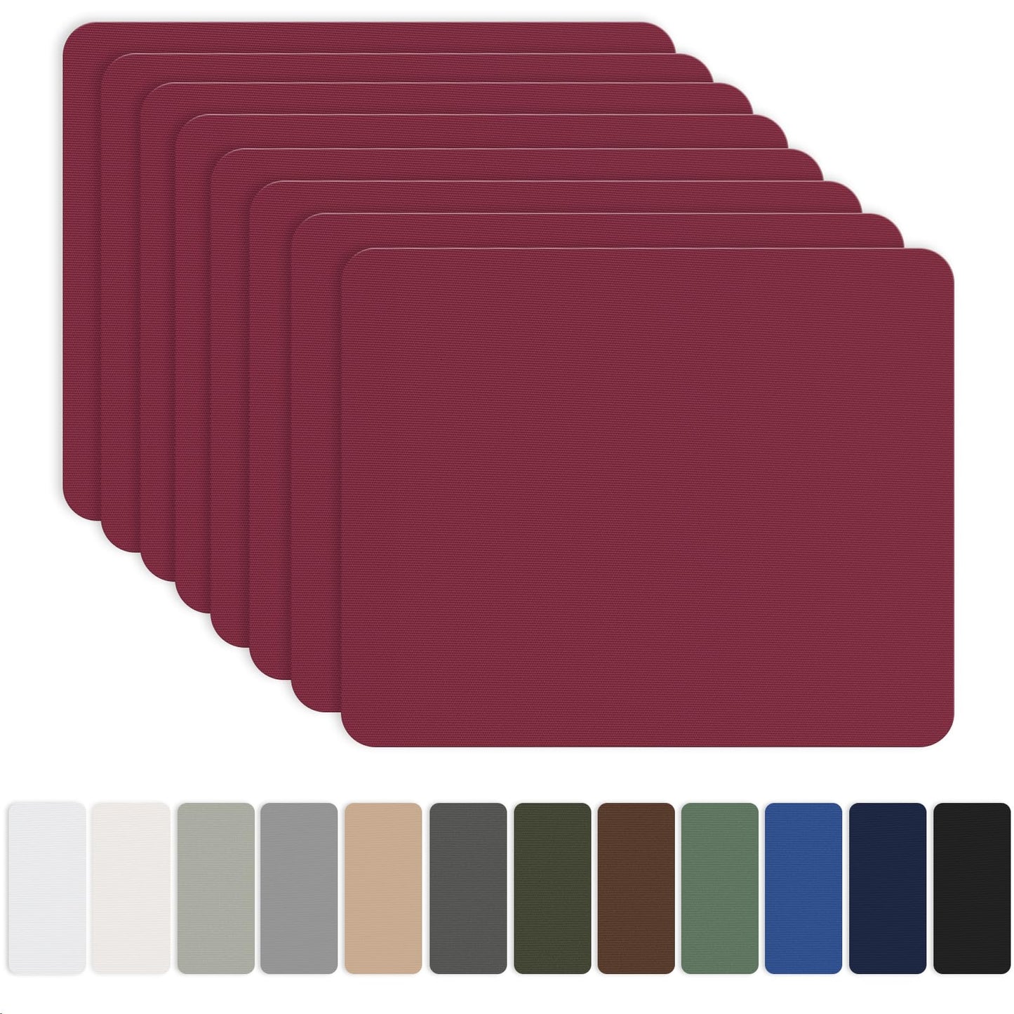 OAZ 8 Pieces 7.87 x 5.9 inch Nylon Repair Patches Nylon Fabric Patch Self-Adhesive Fabric Repair Tape Waterproof Lightweight Outdoor Gear Patch Kit for Down Jacket Clothing Tent Bag (Burgundy)
