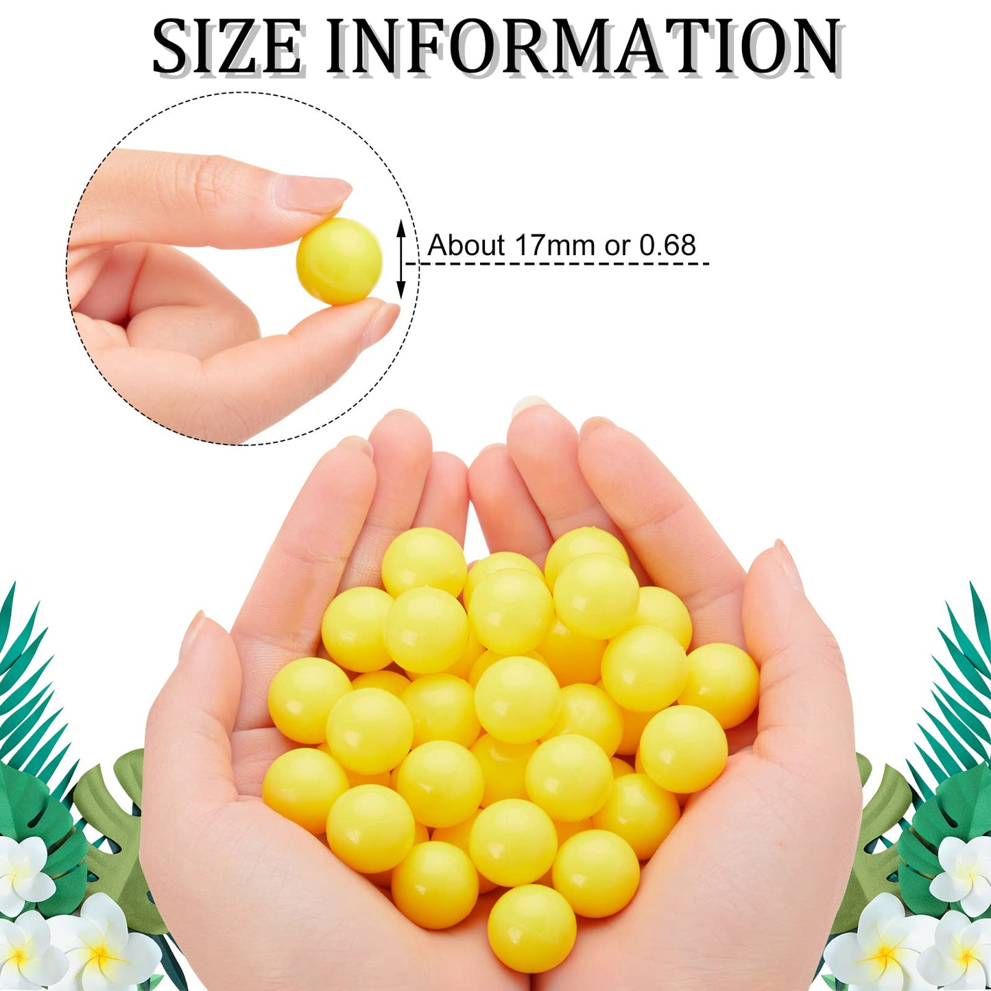 Civaner 150 x 68/61 Caliber Projectiles for Defense and Practice Reusable 68 Breaker Paintballs Solid Plastic Nylon Projectiles(Yellow,68 Caliber)
