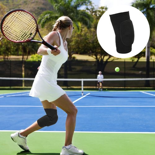 Anti Slip Sponge Anti Slip Sponge 1 Pair Tandem Volleyball Elbow Pads, Black Middle, Breathable Arm Protector for Sports & Fitness, Comfortable Elastic Support for Men, Women, and Kids