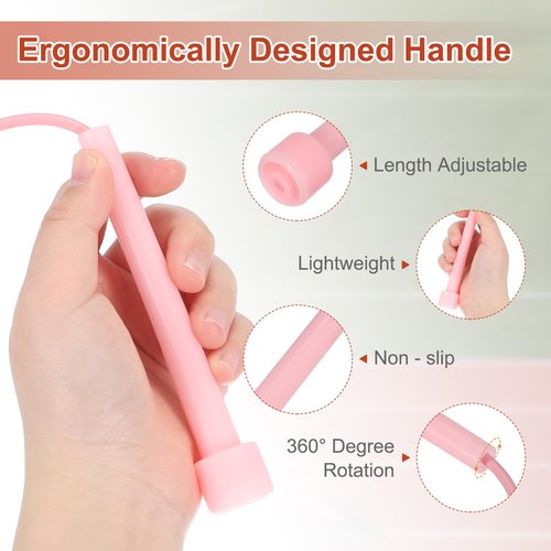 PATIKIL Jump Rope PVC, 2 Pcs Adjustable Speed Skipping Rope Tangle-Free Exercise Equipment for Workout Women Men Outdoor Training Home Fitness, Pink