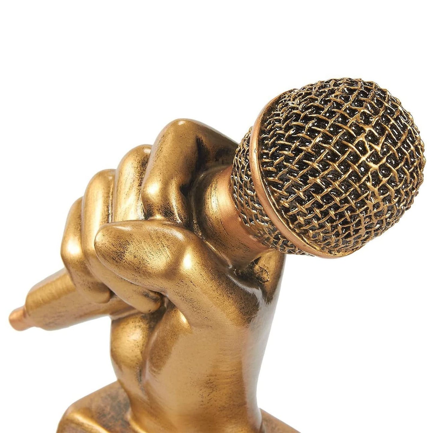 Juvale Golden Microphone Trophy - Small Resin Best Singing Award Prize for Karaoke, Lip Sync Battles, Singing Competitions, Birthday Parties (5.5x4.7x2.2 in)