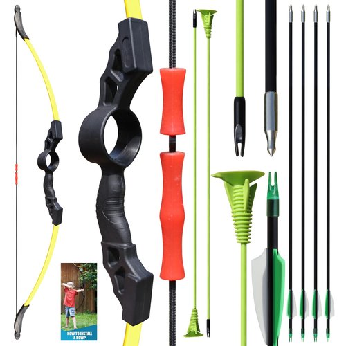 Bow and Arrow Set for Teens 18lbs Upgraded Round Arrow Rest Design, Archery Bow for Girl Gifts Soft Silicone Finger Guard, Archery Targets for Backyard (Archery Set Black)