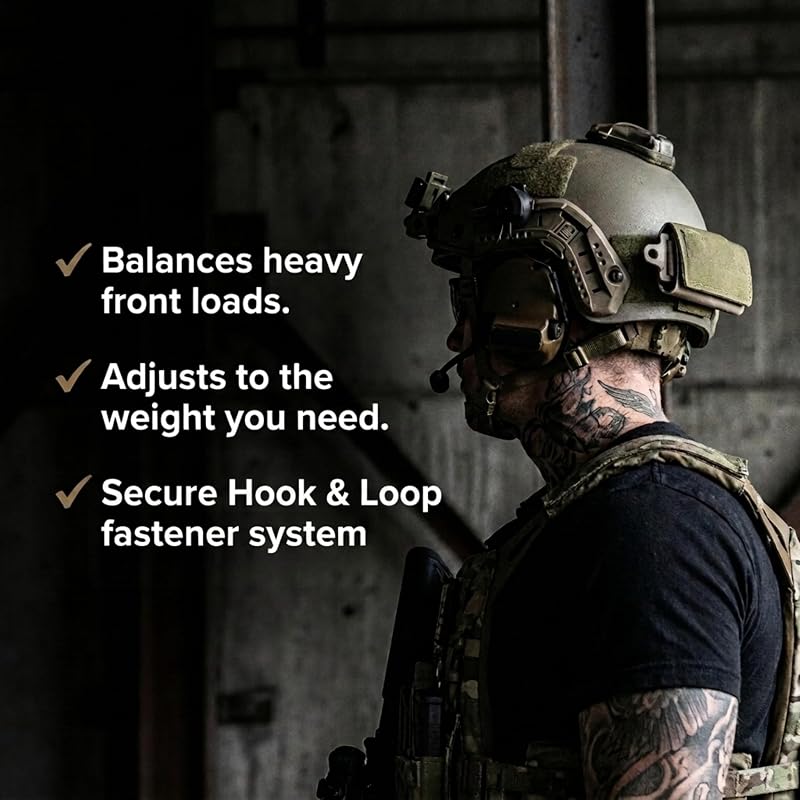 NVG Counterweight Kit for MICH/OPS Helmets – Adjustable 5-Weight Pouch (Tan) with Battery Storage