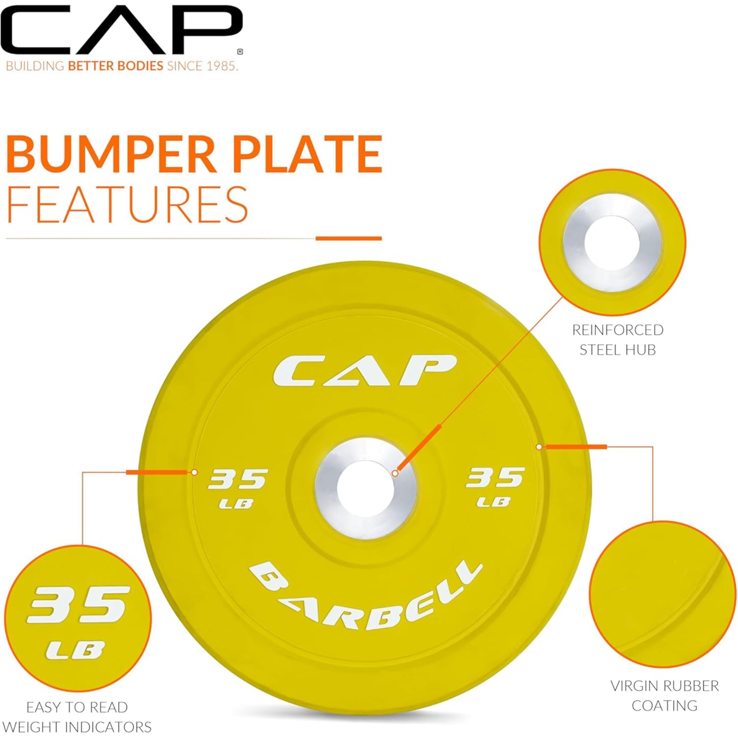 CAP 370 lb Competition Olympic Bumper Plate Set with Storage Rack, Color-Coded 2-Inch Olympic Plates, Low Bounce Virgin Rubber Weight Plates with Steel Hub, 6 Weight Posts & 4 Barbell Holders for Weightlifting, Strength Training & Home Gym Workouts