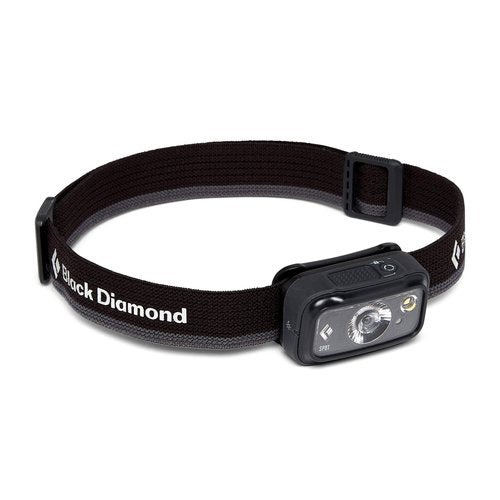 Black Diamond Spot 350 LED Headlamp, Waterproof and Dimmable Battery Powered Headlamp for Camping, Hiking, Running, Work with Red Light Headlamp Mode, Graphite
