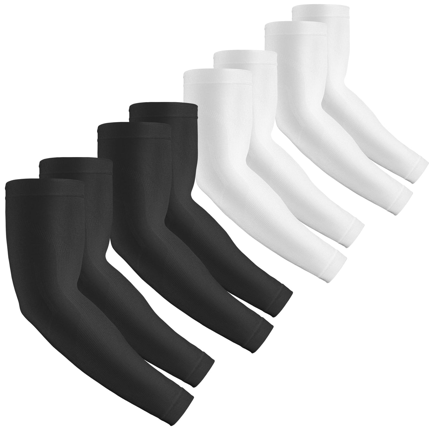 Rescoto 4 Pairs UV Protection Cooling Arm Sleeves Compression Sun Sleeves for Men Women Youth, Tattoo Cover Up, UPF 50