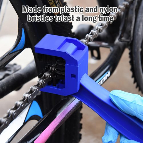 WEFOO Bike or Motorcycle Chain Washer, Cleaning Brush 2 Pcs (Color, Blue and Red)